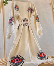 Load image into Gallery viewer, Kimonos | Night/Bathrobes | Women | Ouyoun Style | Multicolored Evil Eye
