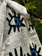 Load image into Gallery viewer, Blue Evil Eyes Kimono Gift for her Handmade Summer Beach Turkish Cotton 
