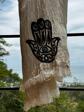 Load image into Gallery viewer, Fatima Hand Hamsa Hand Kimono Gift for her Handmade Summer Beach Turkish Cotton
