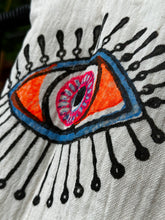 Load image into Gallery viewer, Multicolored Colorful Evil Eyes Kimono Gift for her Handmade Summer Beach Turkish Cotton 
