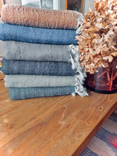 Load image into Gallery viewer, Personalized 100% Turkish Wool Lightweight Blankets bordered by tassels
