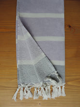 Load image into Gallery viewer, Personalized Beach Towel Lilac Purple Color handmade in organic turkish cotton with terry lining (2)
