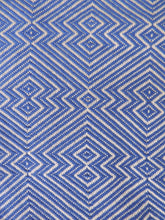 Load image into Gallery viewer, Personalized Blanket handmade in natural turkish organic cotton in blue color bordered by tassels
